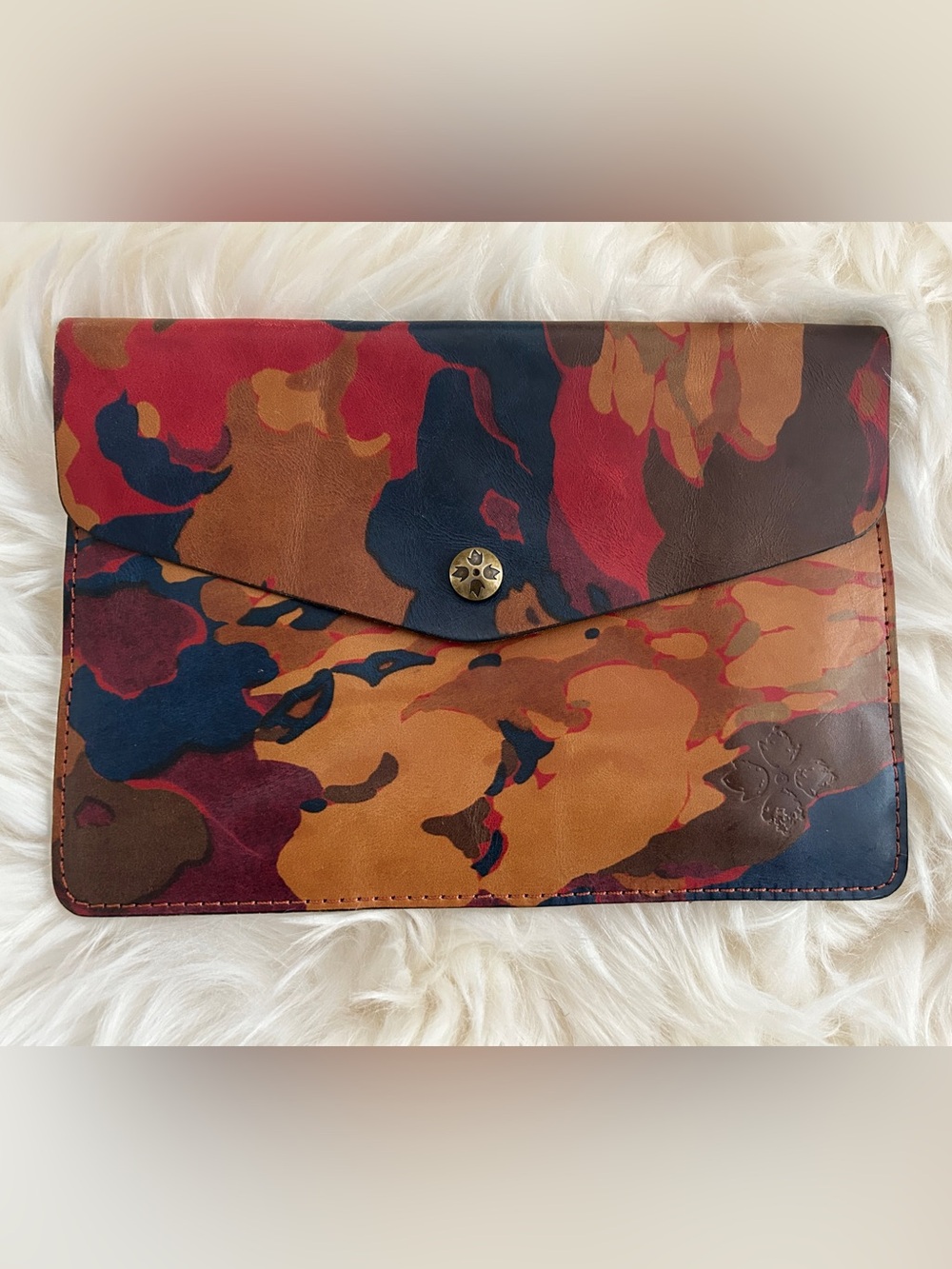 Patricia Nash Italian Leather Envelope Clutch in Multicolor Floral